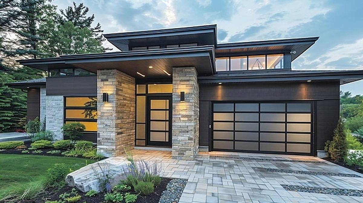 Detached garage with a garage door on an Ottawa rural property