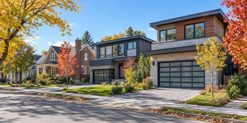 Homes with garage doors in Westboro, Ottawa