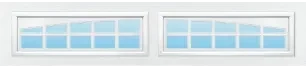 Arched Stockton 10-Pane Ranch decorative window insert — Richards-Wilcox Milestone garage door, Ottawa