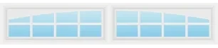 Arched Stockton 8-Pane Ranch decorative window insert — Richards-Wilcox Milestone garage door, Ottawa